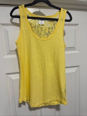 Express Yellow Lace-Back Tank Top